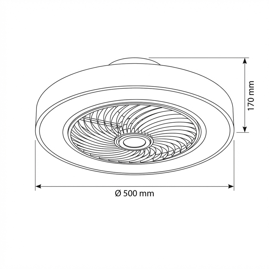 Brilagi - Plafonieră LED reglabilă cu ventilator LED/38W/230V 3000-6500K Ø 50 cm, gri + telecomandă