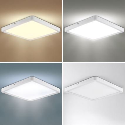 Brilagi - Plafonieră LED dimabilă ESTELA SQUARE, 36 W, 230 V, 3000–6500 K, 31 x 31 cm, alb, cu telecomandă inclusă
