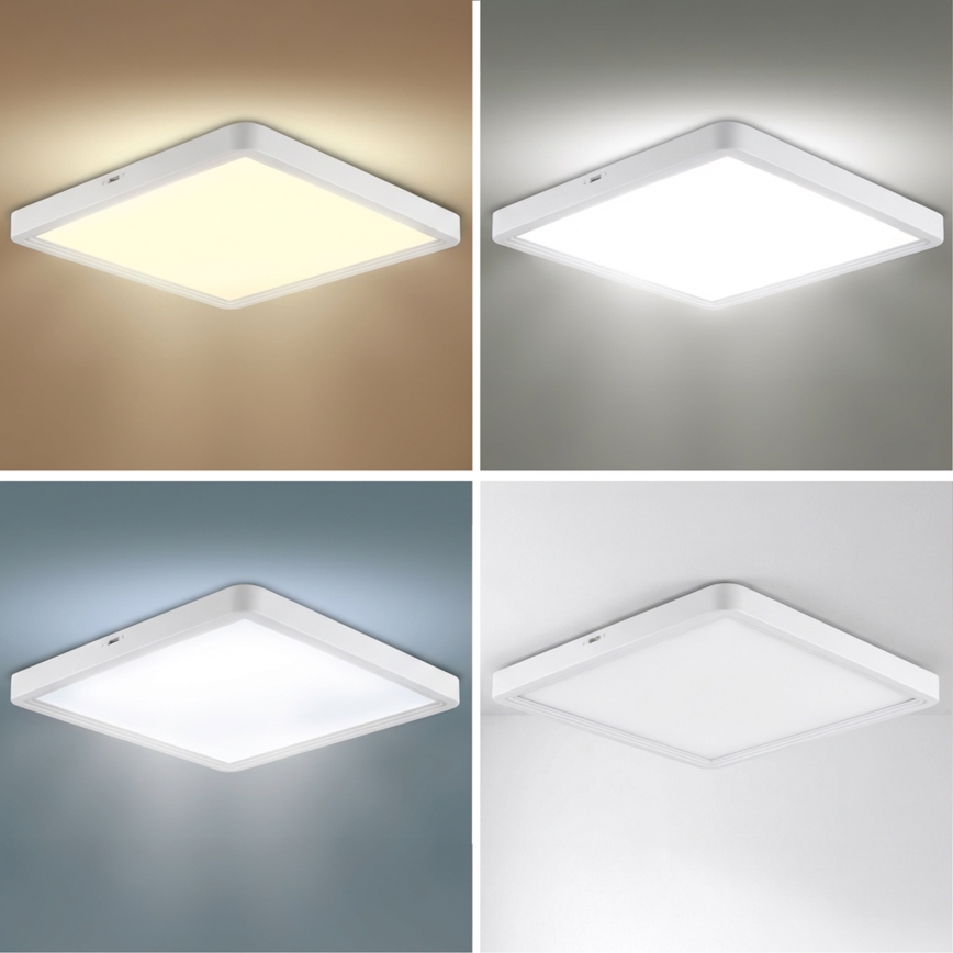 Brilagi - Plafonieră LED dimabilă ESTELA SQUARE, 36 W, 230 V, 3000–6500 K, 31 x 31 cm, alb, cu telecomandă inclusă