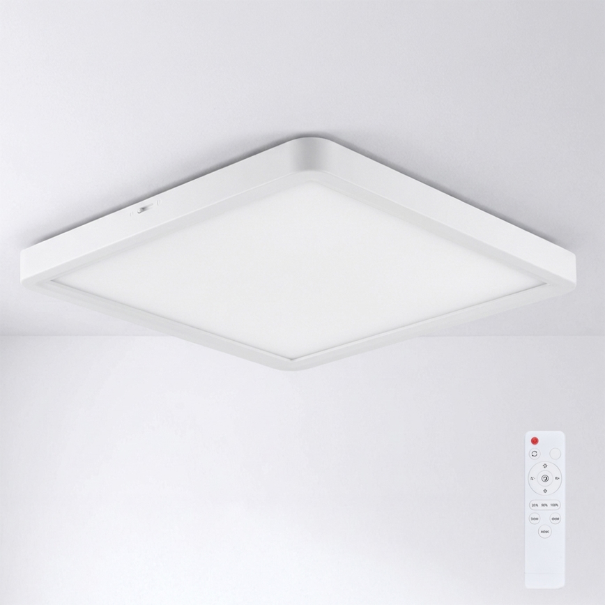 Brilagi - Plafonieră LED dimabilă ESTELA SQUARE, 36 W, 230 V, 3000–6500 K, 31 x 31 cm, alb, cu telecomandă inclusă