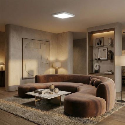 Brilagi - Plafonieră LED dimabilă ESTELA SQUARE, 36 W, 230 V, 3000–6500 K, 31 x 31 cm, alb, cu telecomandă inclusă