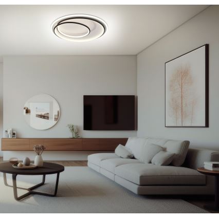 Brilagi - Plafonieră LED reglabilă FLARE LED/38W/230V 3000-6000K Ø 48 cm negru/alb + telecomandă