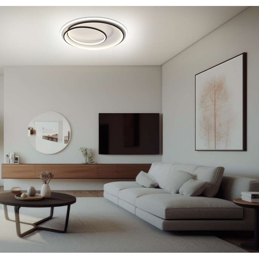 Brilagi - Plafonieră LED reglabilă FLARE LED/38W/230V 3000-6000K Ø 48 cm negru/alb + telecomandă