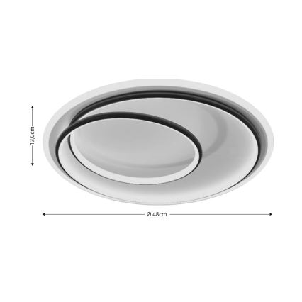 Brilagi - Plafonieră LED reglabilă FLARE LED/38W/230V 3000-6000K Ø 48 cm negru/alb + telecomandă