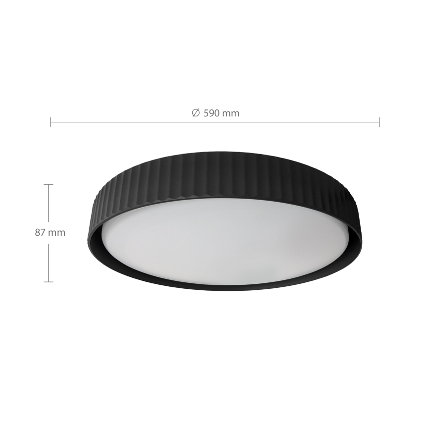 Brilagi - Plafonieră LED dimabilă LUCIA LED/60W/230V 3000-6500K Ø59 cm neagră + telecomandă