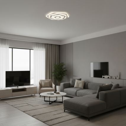 Brilagi - Plafonieră LED dimabilă modernă, 85W/230V, 3000-6000K, Ø 53 cm, cu telecomandă