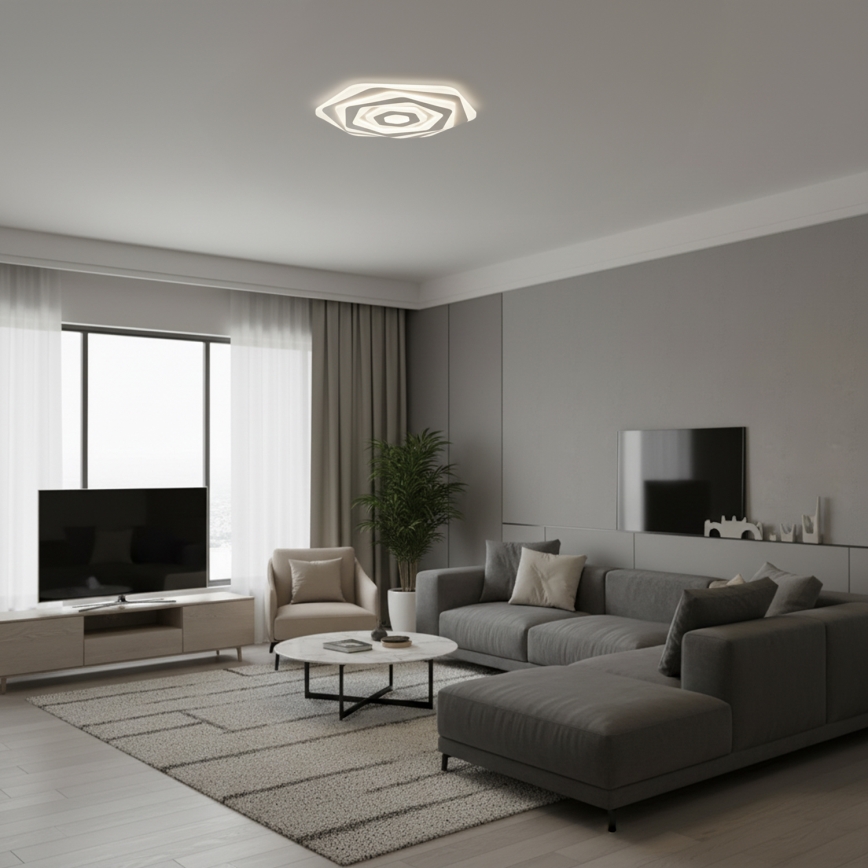 Brilagi - Plafonieră LED dimabilă modernă, 85W/230V, 3000-6000K, Ø 53 cm, cu telecomandă