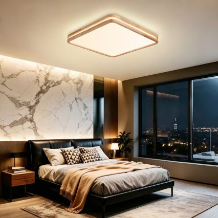 Brilagi - Plafonieră LED reglabilă MOLINA SQUARE LED/80W/230V 3000-6000K stejar 60x60 cm + telecomandă