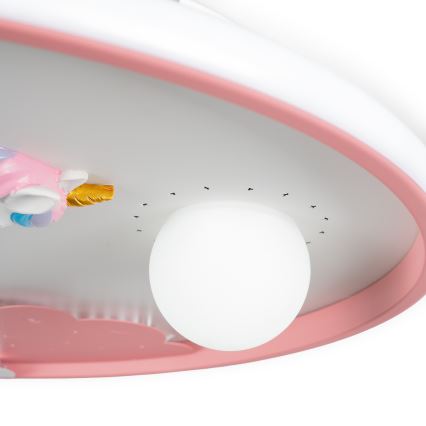 Brilagi - Plafonieră LED reglabilă pentru copii UNICORN, LED 68W, 230V, 3000–6000K, Ø 49 cm + telecomandă