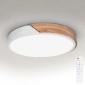 BRILAGI - Plafonieră LED reglabilă PILANA LED/48W/230V stejar/alb Ø 40 cm + telecomandă