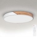 Brilagi - Plafonieră LED reglabilă PILANA LED/60W/230V 3000-6500K stejar/alb Ø 60 cm + telecomandă