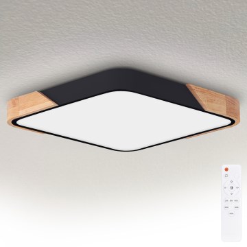 Brilagi - Plafonieră LED reglabilă PILANA LED/60W/230V 3000-6500K stejar/negru 56x56 cm + telecomandă