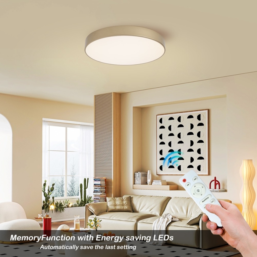 Brilagi - Plafonieră LED dimabilă POOL LED/60W/230V 3000–6000K Ø 50 cm, finisaj auriu + telecomandă