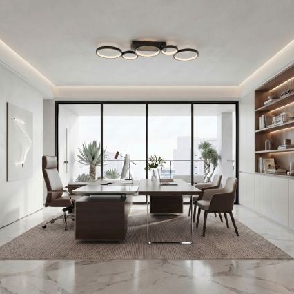 Brilagi - RINGO Plafonieră LED reglabilă 34W/230V 3000-6000K 28x84 cm, negru + telecomandă