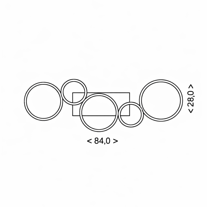 Brilagi - RINGO Plafonieră LED reglabilă 34W/230V 3000-6000K 28x84 cm, negru + telecomandă