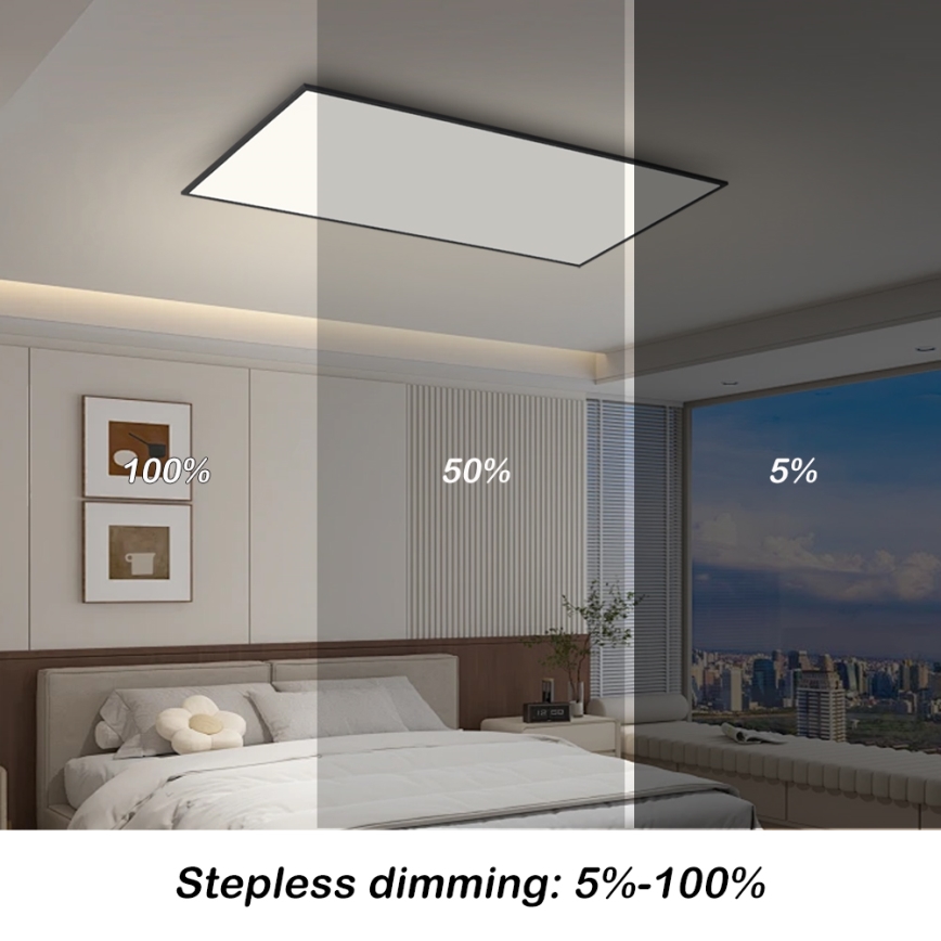 Brilagi - Lampă de tavan LED dimmabilă SLIMFRAME LED/80W/230V 120x60 cm 3000-6000K negru + telecomandă