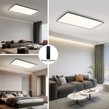 Brilagi - Lampă de tavan LED dimmabilă SLIMFRAME LED/80W/230V 120x60 cm 3000-6000K negru + telecomandă