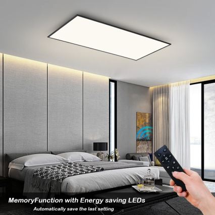 Brilagi - Lampă de tavan LED dimmabilă SLIMFRAME LED/80W/230V 120x60 cm 3000-6000K negru + telecomandă