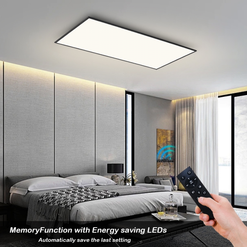 Brilagi - Lampă de tavan LED dimmabilă SLIMFRAME LED/80W/230V 120x60 cm 3000-6000K negru + telecomandă