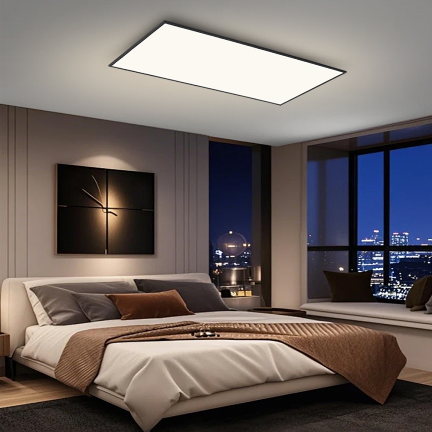 Brilagi - Lampă de tavan LED dimmabilă SLIMFRAME LED/80W/230V 120x60 cm 3000-6000K negru + telecomandă