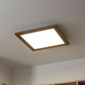 Brilagi - Plafonieră LED reglabilă SLIMFRAME WOOD 36W/230V 49,5x49,5 cm 3000-6000K maro + telecomandă