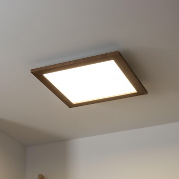 Brilagi - Plafonieră LED reglabilă SLIMFRAME WOOD LED/36W/230V 49,5x49,5 cm 3000-6000K maro închis + telecomandă