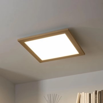 Brilagi - Plafonieră LED reglabilă SLIMFRAME WOOD LED/36W/230V 49,5x49,5 cm 3000-6000K maro + telecomandă