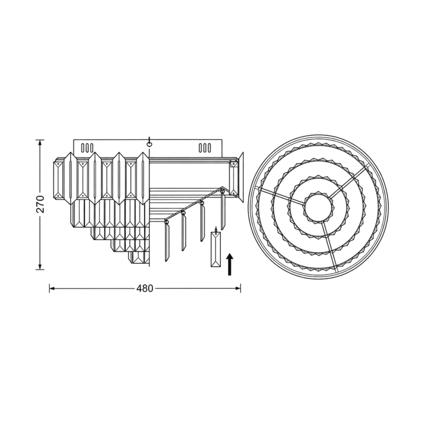 BRILAGI - Lampă de tavan LED dimmabilă SPECTRA LED/45W/230V 3000-6000K diam. 48 cm aurie + telecomandă