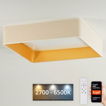Brilagi - Plafonieră LED reglabilă VELVET SQUARE SMART LED/36W/230V 60x60 cm 2700-6500K Wi-Fi Tuya + telecomandă crem