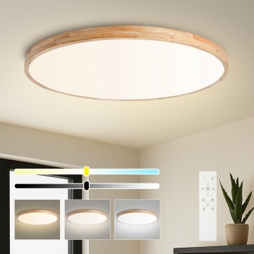 Brilagi - Plafonieră LED reglabilă WOODLINE LED/128W/230V 3000-6000K stejar, diametru 100 cm + telecomandă