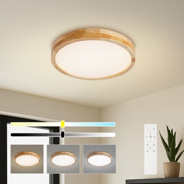 Brilagi - Plafonieră LED reglabilă WOODLINE LED/48W/230V 3000-6000K, stejar, diam. 40 cm + telecomandă