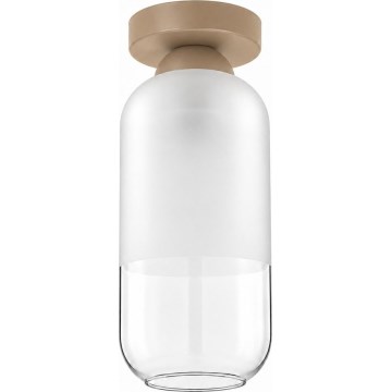 BRILAGI - plafonieră LED RETRO GLASS 1xE27/60W/230V diam. 14 cm bej/alb