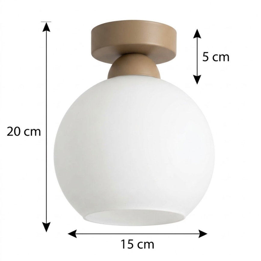 BRILAGI - Plafonieră LED RETRO GLASS 1xE27/60W/230V, diametru 15 cm, bej/alb