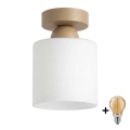 BRILAGI - Plafonieră LED RETRO GLASS 1xE27/60W/230V Ø 10 cm bej/alb