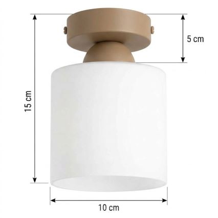 BRILAGI - Plafonieră LED RETRO GLASS 1xE27/60W/230V Ø 10 cm bej/alb