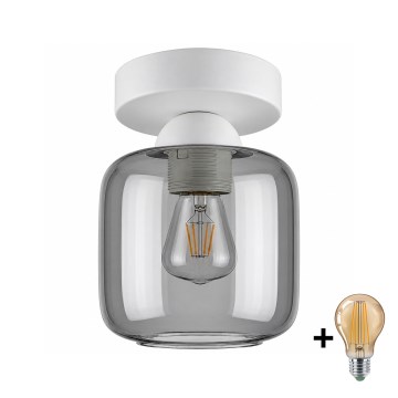 BRILAGI - Plafonieră LED RETRO GLASS 1xE27/60W/230V Ø 14 cm alb/gri fumuriu