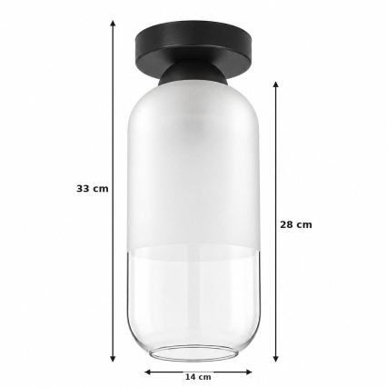BRILAGI - Plafonieră LED RETRO GLASS 1xE27/60W/230V Ø 14 cm negru/alb