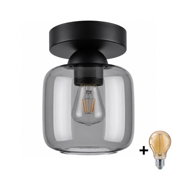 BRILAGI - Plafonieră LED RETRO GLASS 1xE27/60W/230V Ø 14 cm negru/gri fumuriu