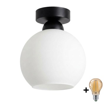 BRILAGI - Plafonieră LED RETRO GLASS 1xE27/60W/230V Ø 15 cm negru/alb