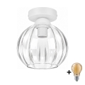 BRILAGI - Plafonieră LED RETRO GLASS 1xE27/60W/230V Ø 18 cm alb/transparent