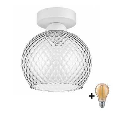 BRILAGI - Plafonieră LED RETRO GLASS 1xE27/60W/230V Ø 18 cm albă/gri fumuriu