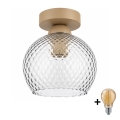 BRILAGI - Plafonieră LED RETRO GLASS 1xE27/60W/230V Ø 18 cm bej/gri fumuriu