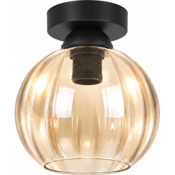 BRILAGI - Plafonieră LED RETRO GLASS 1xE27/60W/230V Ø 18 cm negru/bej fumuriu