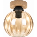 BRILAGI - Plafonieră LED RETRO GLASS 1xE27/60W/230V Ø 18 cm stejar/bej fumuriu
