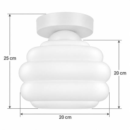 BRILAGI - Plafonieră LED RETRO GLASS 1xE27/60W/230V Ø 20 cm alb/alb