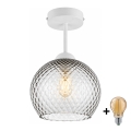 BRILAGI - Plafonieră LED RETRO GLASS 1xE27/60W/230V Ø 25 cm alb/gri fumuriu