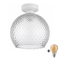BRILAGI - Plafonieră LED RETRO GLASS 1xE27/60W/230V Ø 25 cm alb/gri fumuriu