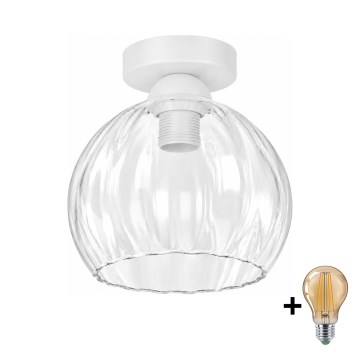 BRILAGI - Plafonieră LED RETRO GLASS 1xE27/60W/230V Ø 25 cm alb/transparent