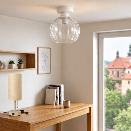 BRILAGI - Plafonieră LED RETRO GLASS 1xE27/60W/230V Ø 25 cm alb/transparent
