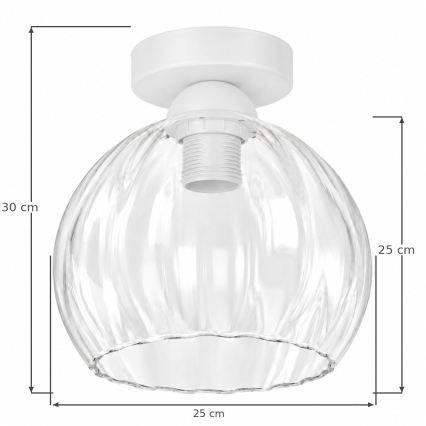 BRILAGI - Plafonieră LED RETRO GLASS 1xE27/60W/230V Ø 25 cm alb/transparent